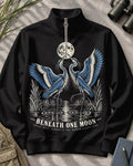 Great Blue Herons Moonlit Marsh Quarter-Zip Stretch Sweatshirt Spandex UPF50+