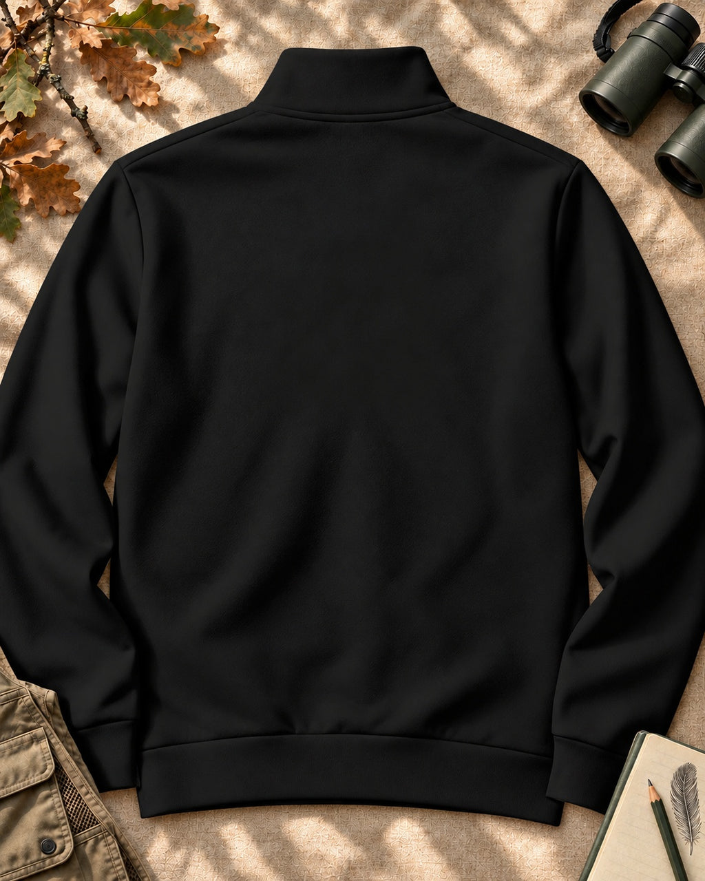 Reading Owl Birdwatching Quarter-Zip Stretch Sweatshirt Spandex UPF50+