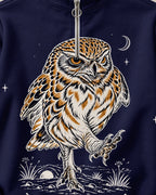 Quiet Steps Owl Birdwatching Quarter-Zip Stretch Sweatshirt Spandex UPF50+