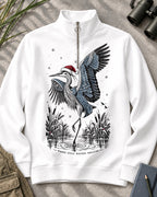 Santa Heron Birdwatching Quarter-Zip Stretch Sweatshirt Spandex UPF50+