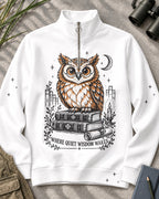 Owl Books Birdwatching Quarter-Zip Stretch Sweatshirt Spandex UPF50+