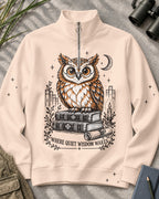 Owl Books Birdwatching Quarter-Zip Stretch Sweatshirt Spandex UPF50+