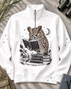 Reading Owl Birdwatching Quarter-Zip Stretch Sweatshirt Spandex UPF50+