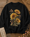 Golden Sunflower Daisy Vintage Cottage Garden Sweatshirt