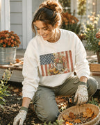 American Flag Pumpkin Watering Can Autumn Garden Sweatshirt for garden and nature lovers – product image 2