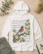 UPF 50+ American Robin Blossom Music Birdwatching Sun Hoodie for birdwatching enthusiasts – product image 1
