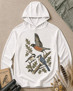 UPF 50+ American Robin Blue Jay Birdwatching Sun Hoodie for birdwatching enthusiasts – product image 1