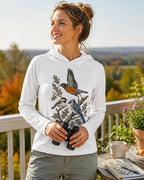 UPF 50+ American Robin Blue Jay Birdwatching Sun Hoodie for birdwatching enthusiasts – product image 2