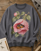 American Robin Nesting Rose Flower Birdwatching Sweatshirt for birdwatching and garden lovers – product image 5