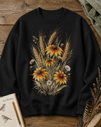 Coneflower Wheat Daisy Vintage Country Garden Sweatshirt