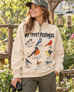 Backyard Birds My Type Feathers UPF50+ Spandex Quarter-Zip Stretch Sweatshirt