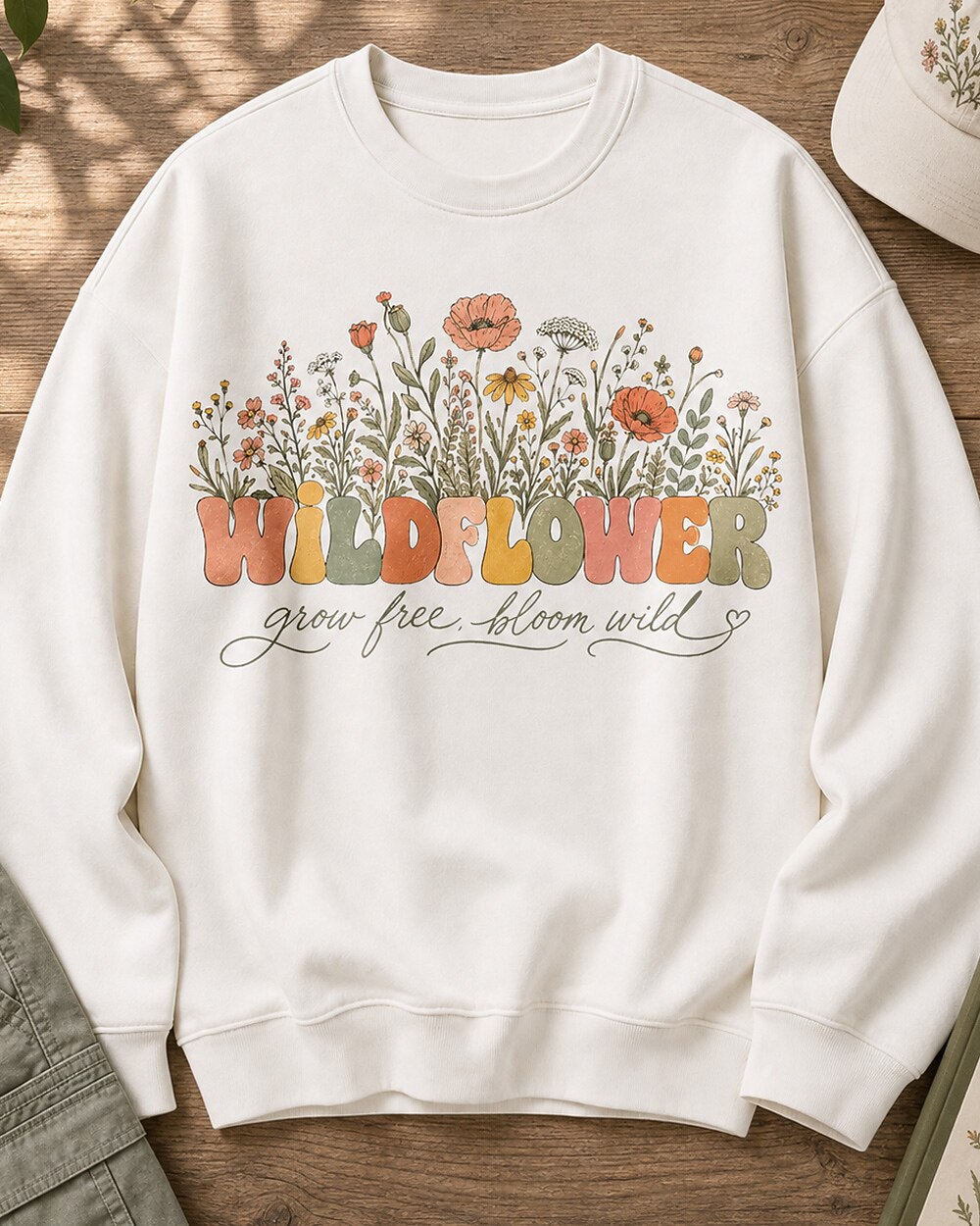 Poppy Wildflower Grow Free Bloom Wild Sweatshirt