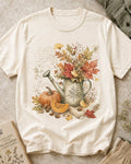 100% Cotton Autumn Pumpkin Watering Can T-Shirt for garden and nature lovers – product image 1