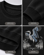 Great Blue Heron Water Reflection Wetland Bird Watching Sweatshirt