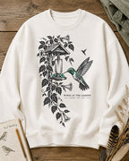 Hummingbird Feeder Trumpet Flowers Garden Backyard Bird Watching Sweatshirt