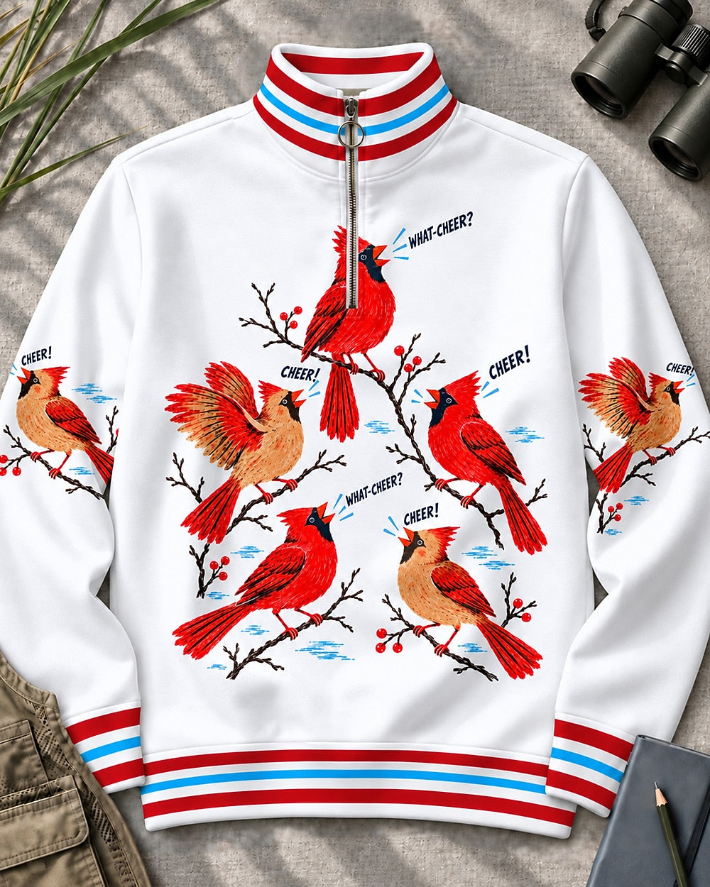 Cardinal What Cheer Winter UPF50+ Spandex Quarter-Zip Stretch Sweatshirt