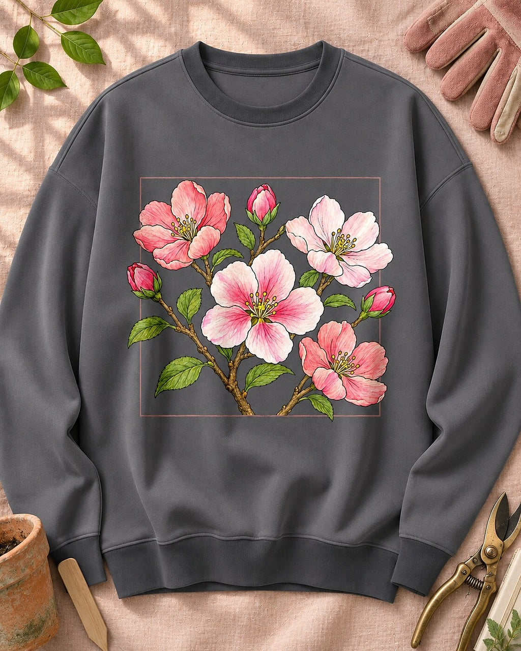 Blossom Branch Garden Floral Graphic Sweatshirt