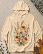 UPF 50+ Coneflower Wheat Wildflower Garden Sun Hoodie for garden and nature lovers – product image 5