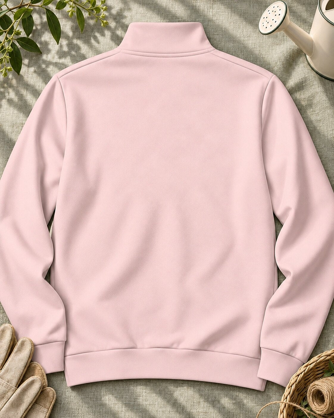 Colorful Daisy Floral Quarter-Zip Stretch Sweatshirt Spandex UPF50+