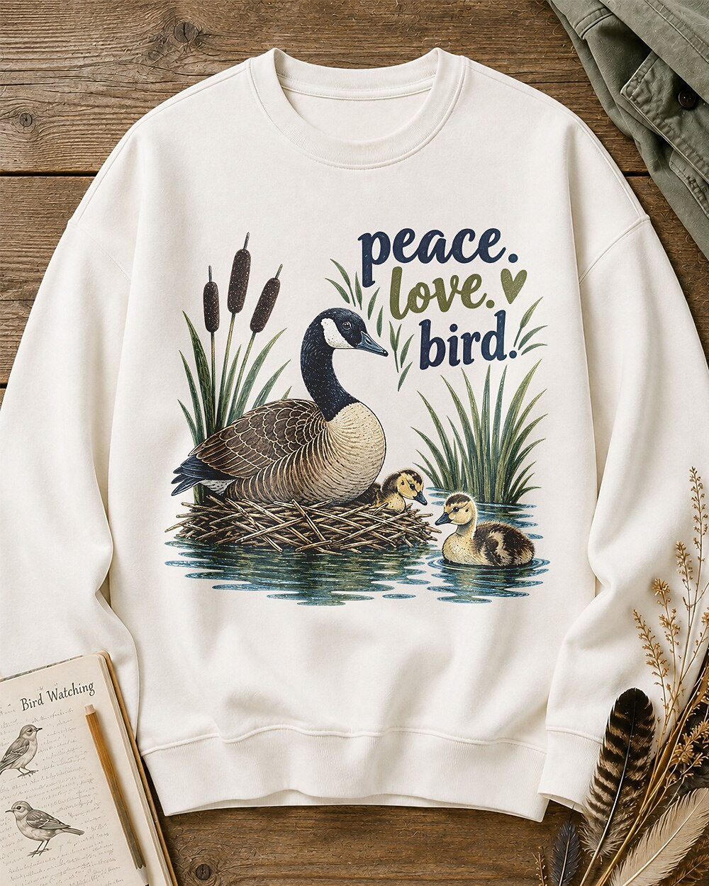 Goose Nesting Family Wetland Water Bird Sweatshirt