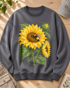 Sunflower Garden Frame Floral Botanical Graphic Sweatshirt