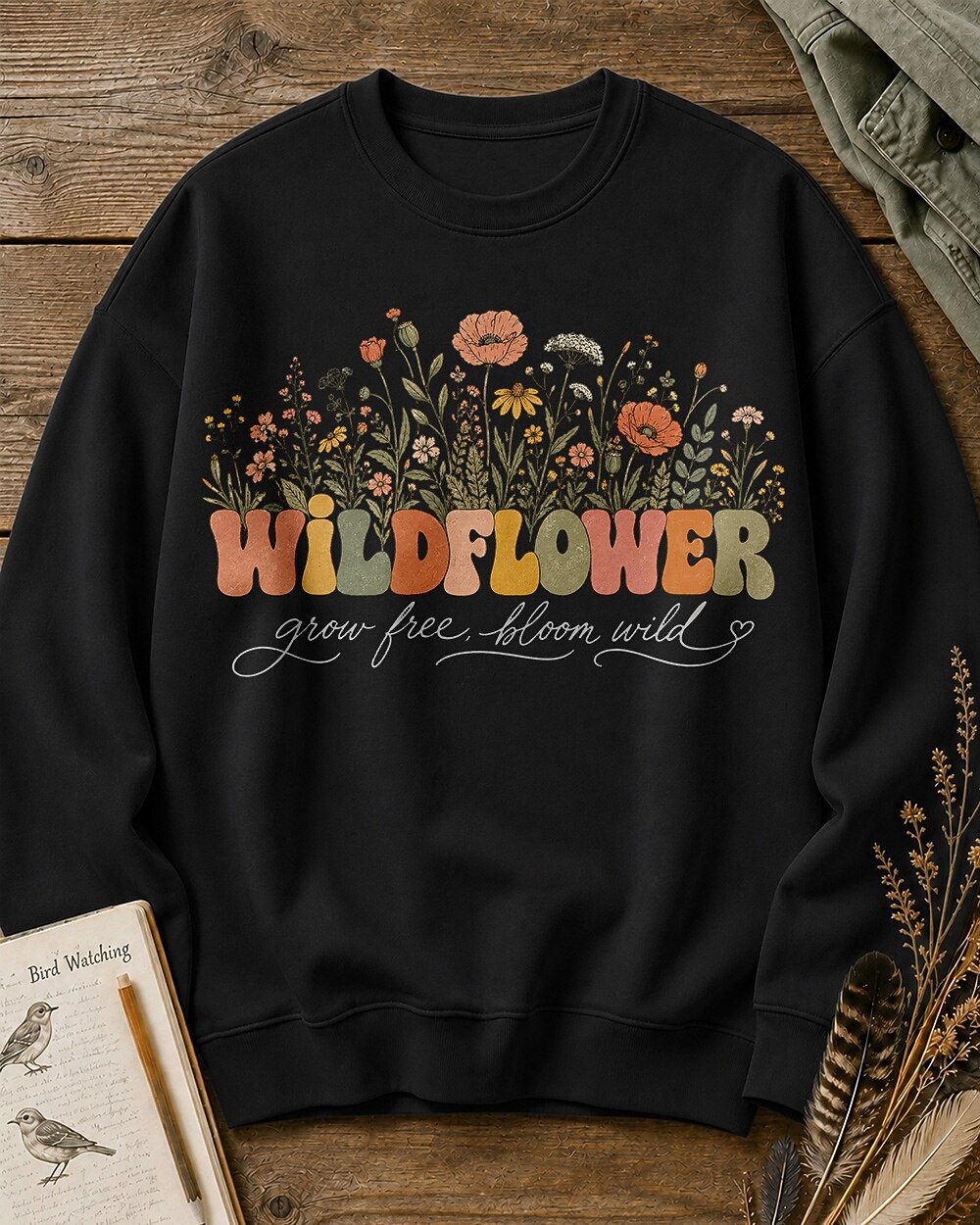 Poppy Wildflower Grow Free Bloom Wild Sweatshirt