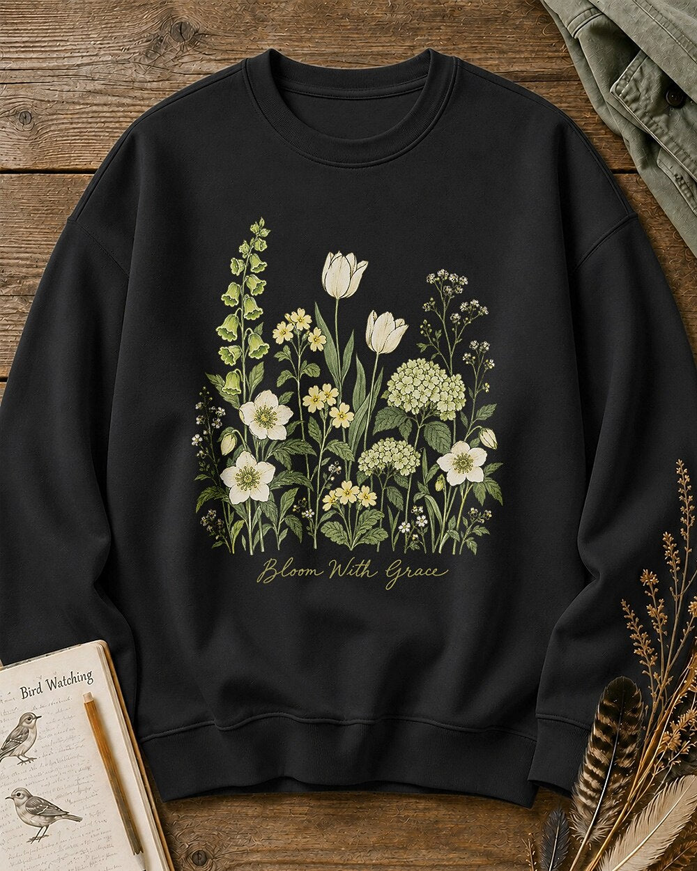 Tulip Hydrangea Wildflower Bouguet Botanical Garden Sweatshirt