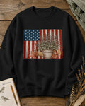 American Flag Potted Herb Autumn Garden Sweatshirt