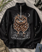 Owl Marsh Birdwatching Quarter-Zip Stretch Sweatshirt Spandex UPF50+