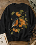 American Robin Persimmon Branch Autumn Birdwatching Sweatshirt