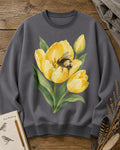 Tulip Bee Garden Vintage Floral Graphic Sweatshirt