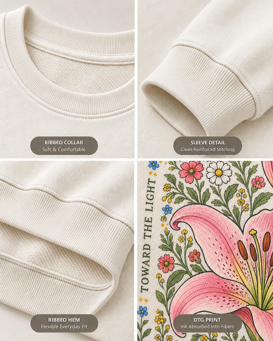 Pink Lily Wildflower Grace Blooms In Quiet Places Sweatshirt