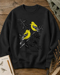 American Goldfinch Pair Berry Branch Backyard Bird Watching Sweatshirt