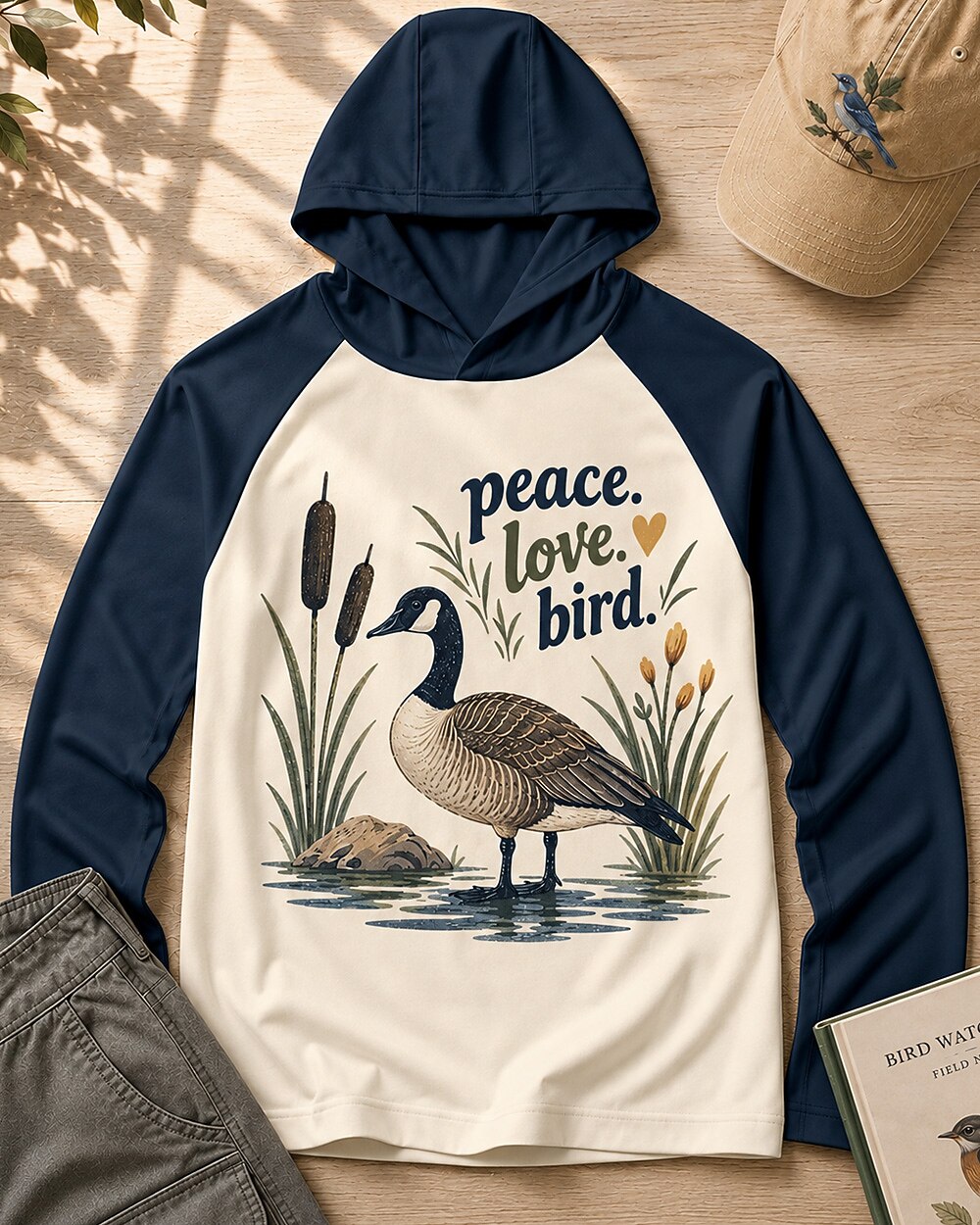 UPF 50+ Goose Wetland Birdwatching Sun Protection Hoodie for birdwatching enthusiasts – product image 1