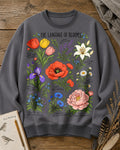 Poppy Daisy Frame Floral Garden Graphic Sweatshirt