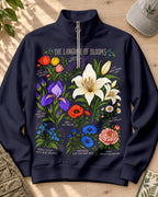 Language of Blooms Garden Quarter-Zip Stretch Sweatshirt Spandex UPF50+