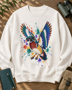 Wood Duck Colorful Wings Art Backyard Bird Watching Sweatshirt