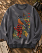 American Robin Red Currant Autumn Birdwatching Sweatshirt