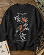 American Robin Pair Winterberry Branch Backyard Bird Watching Sweatshirt