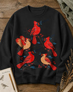 Cardinal What Cheer Winter Bird Graphic Sweatshirt