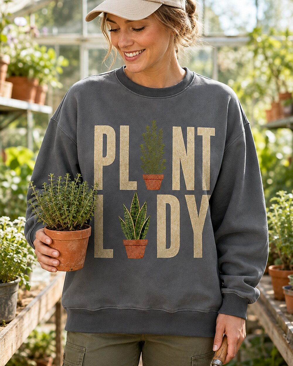 Plant Lady Snake Plant Botanical Gardening Sweatshirt