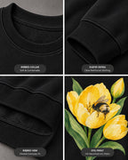 Tulip Bee Garden Vintage Floral Graphic Sweatshirt