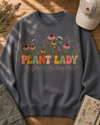 Coneflower Lavender Plant Lady Garden Graphic Sweatshirt