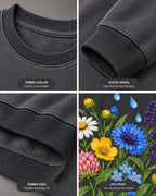 Watering Can Wildflower Garden Graphic Sweatshirt