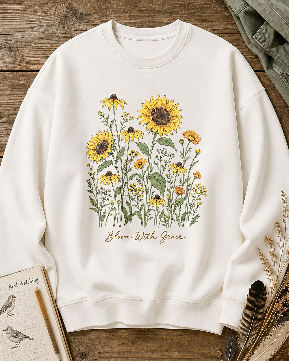 Sunflower Black Eyed Susan Wildflower Bouquet Garden Sweatshirtxi