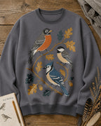 American Robin Blue Jay Autumn Oak Leaf Sweatshirt