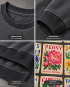 Flower Cards Garden Botanical Graphic Sweatshirt