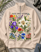 Language of Blooms Garden Quarter-Zip Stretch Sweatshirt Spandex UPF50+