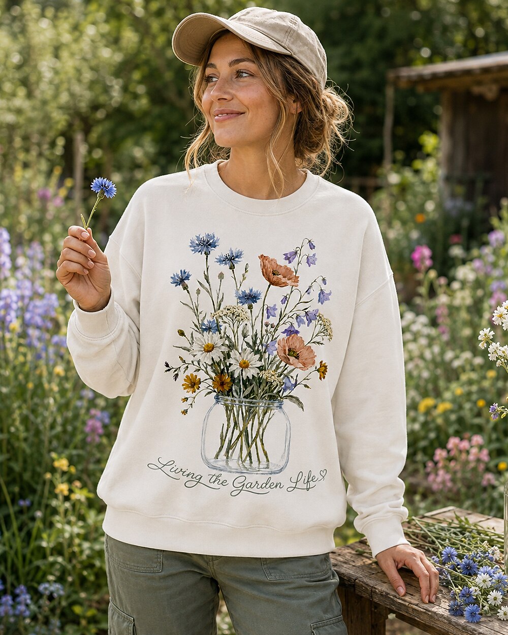 Wildflower Bouquet Botanical Living Garden Life Sweatshirt