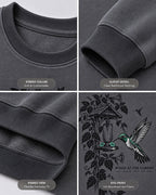 Hummingbird Feeder Trumpet Flowers Garden Backyard Bird Watching Sweatshirt